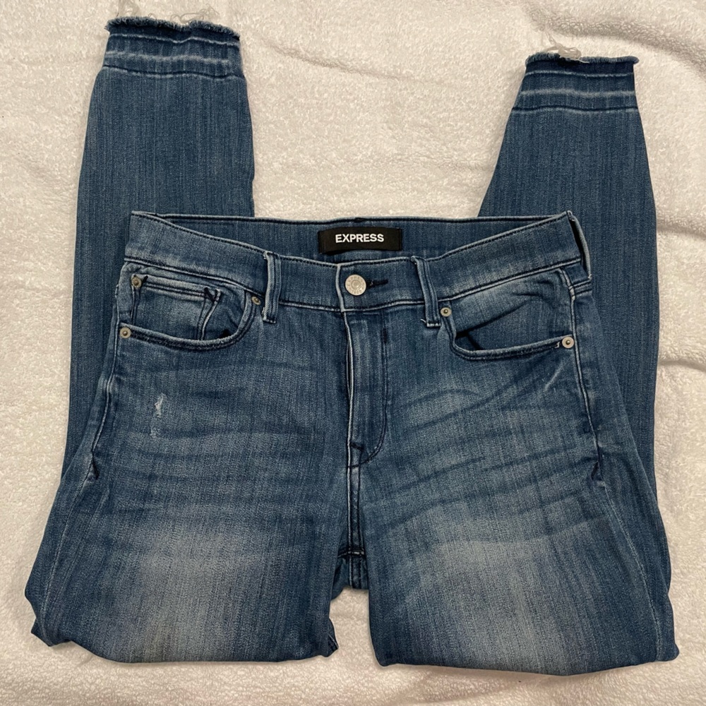 Express distressed cropped Jegging - Sz 6